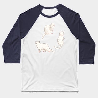 White Ferrets illustration Baseball T-Shirt